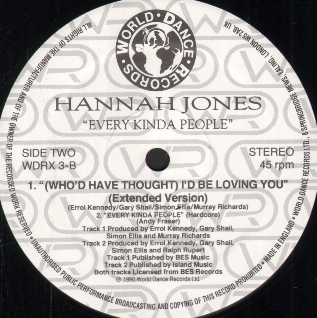 Hannah Jones - Every Kinda People / (Who'd Have Thought) I'd Be Loving You - 12 Inch