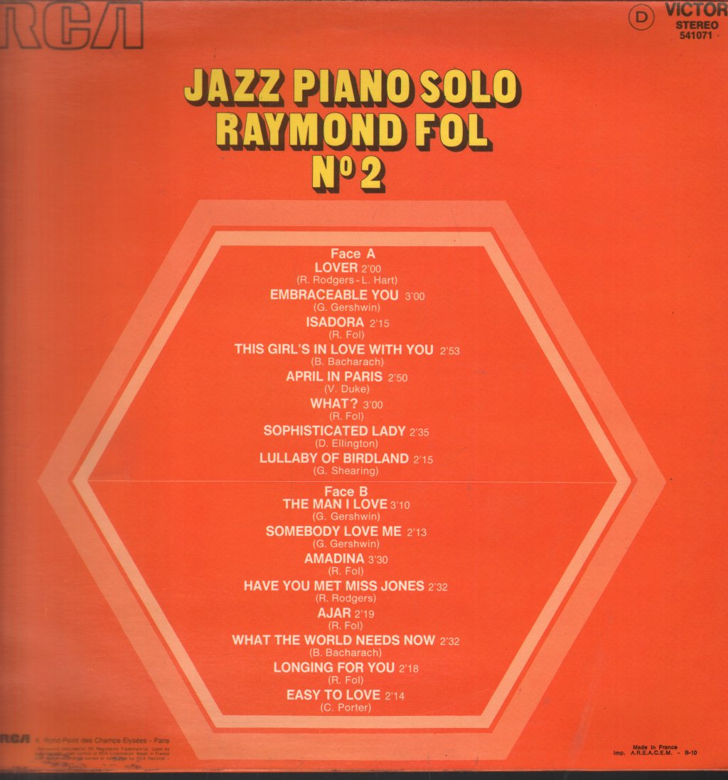 Raymond Fol - Jazz Piano Solo / Raymond Fol N°2 - Lp