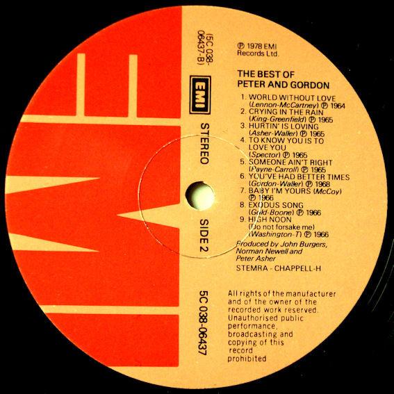Peter And Gordon - Best Of Peter And Gordon - Lp
