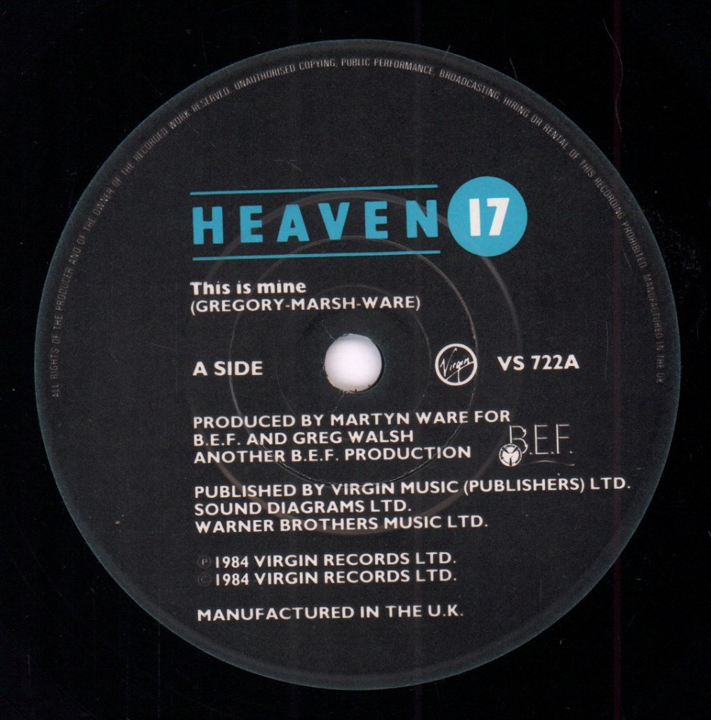 Heaven 17 - This Is Mine - 7 Inch