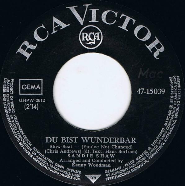 Sandie Shaw - Du Bist Wunderbar (You've Not Changed) - 7 Inch
