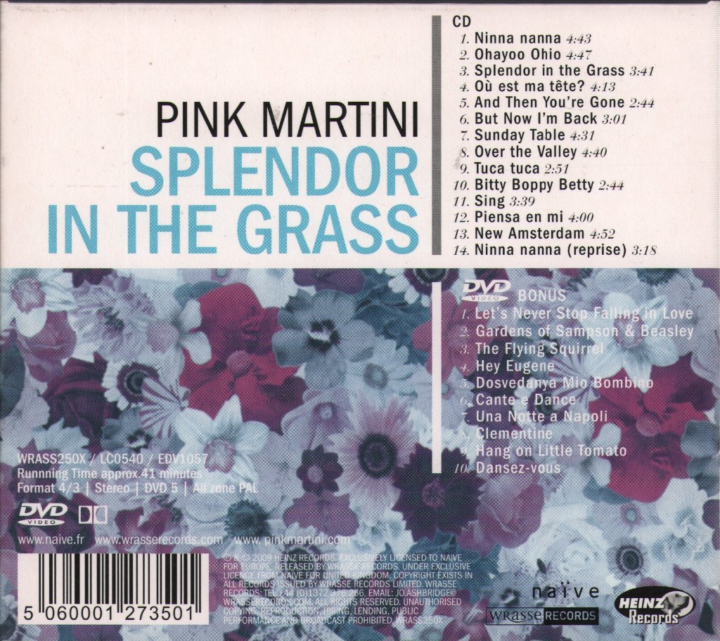 Pink Martini - Splendor In The Grass - Cd/Dvd