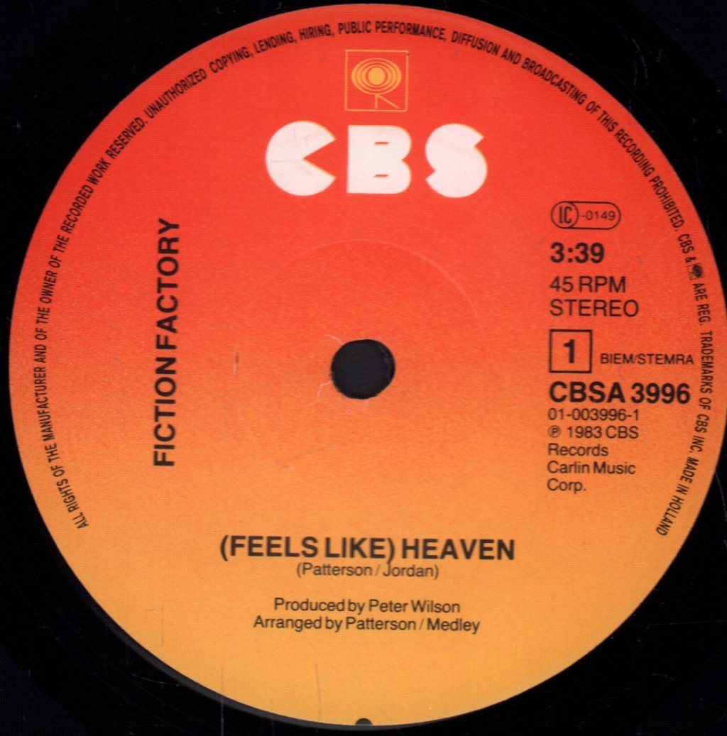 Fiction Factory - Feels Like Heaven - 7 Inch