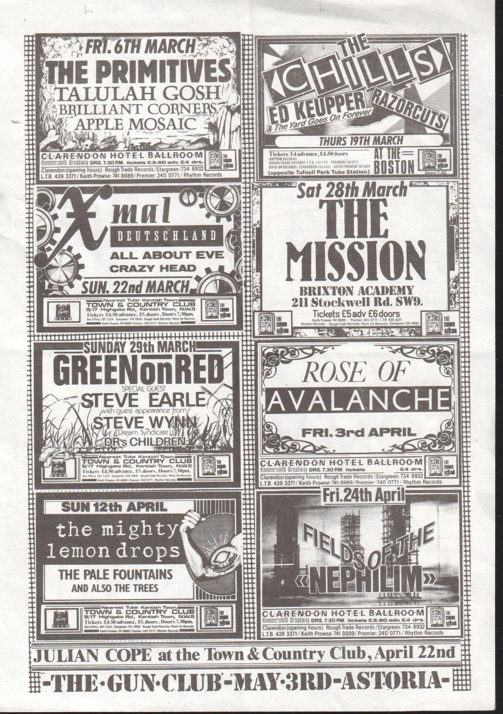 X Mal Deutschland/Tom Verlaine - Viva Tour/Flash Light - Flyer