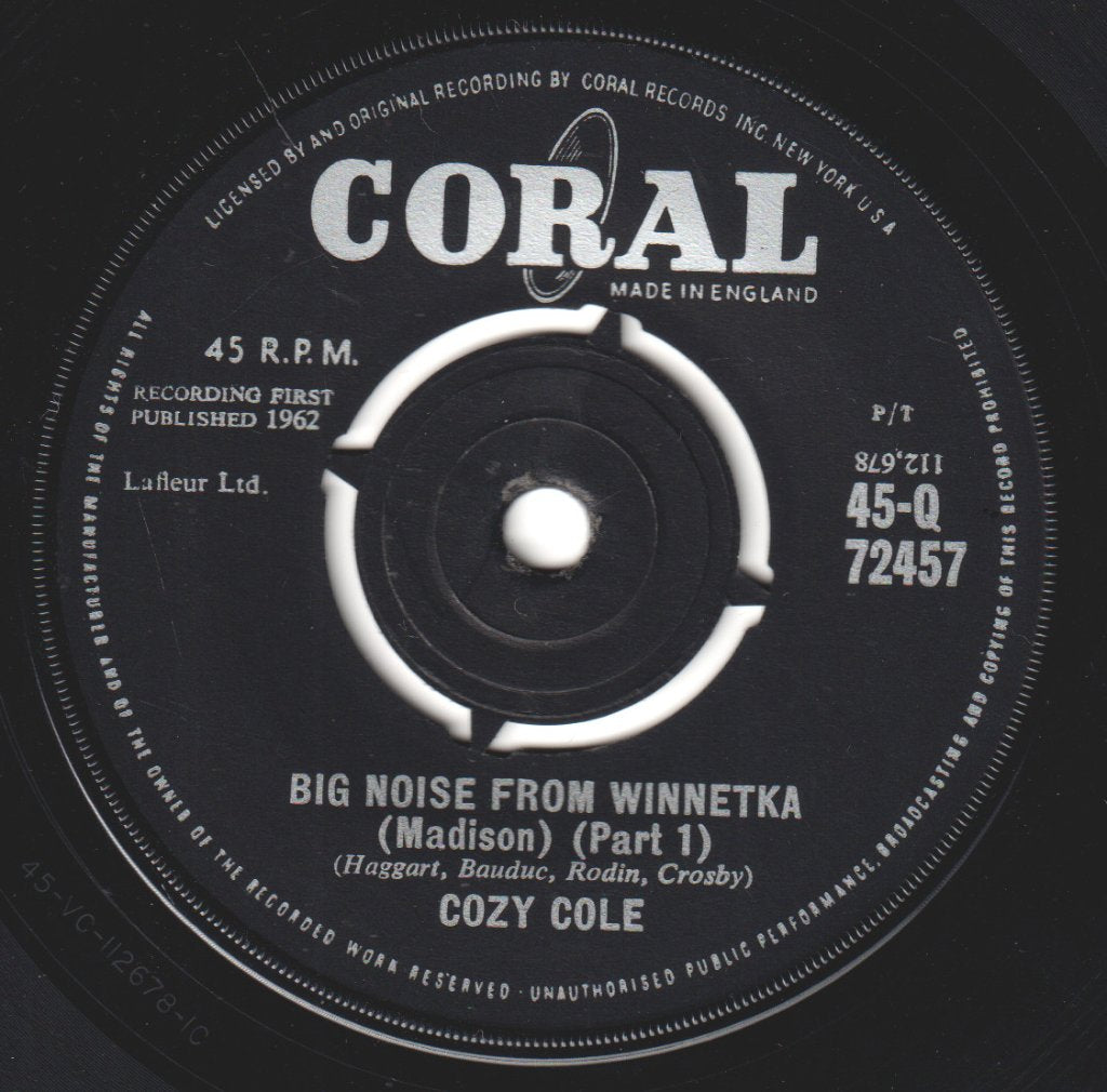 Cozy Cole - Big Noise From Winnetka - 7 Inch
