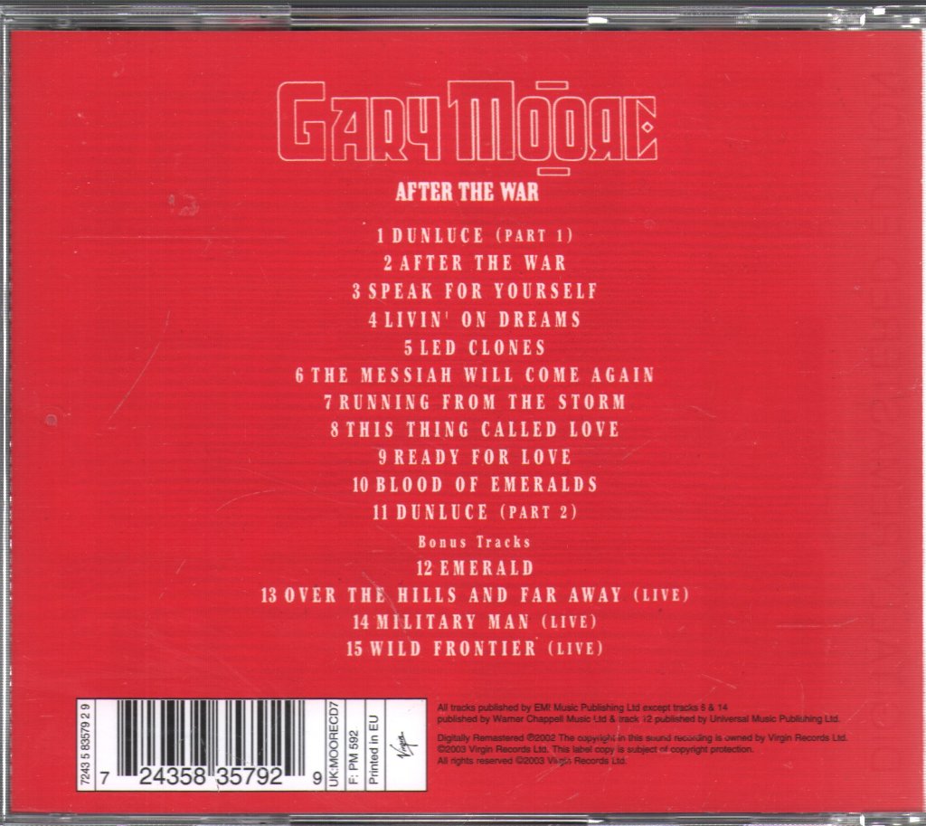 Gary Moore - After The War - Cd
