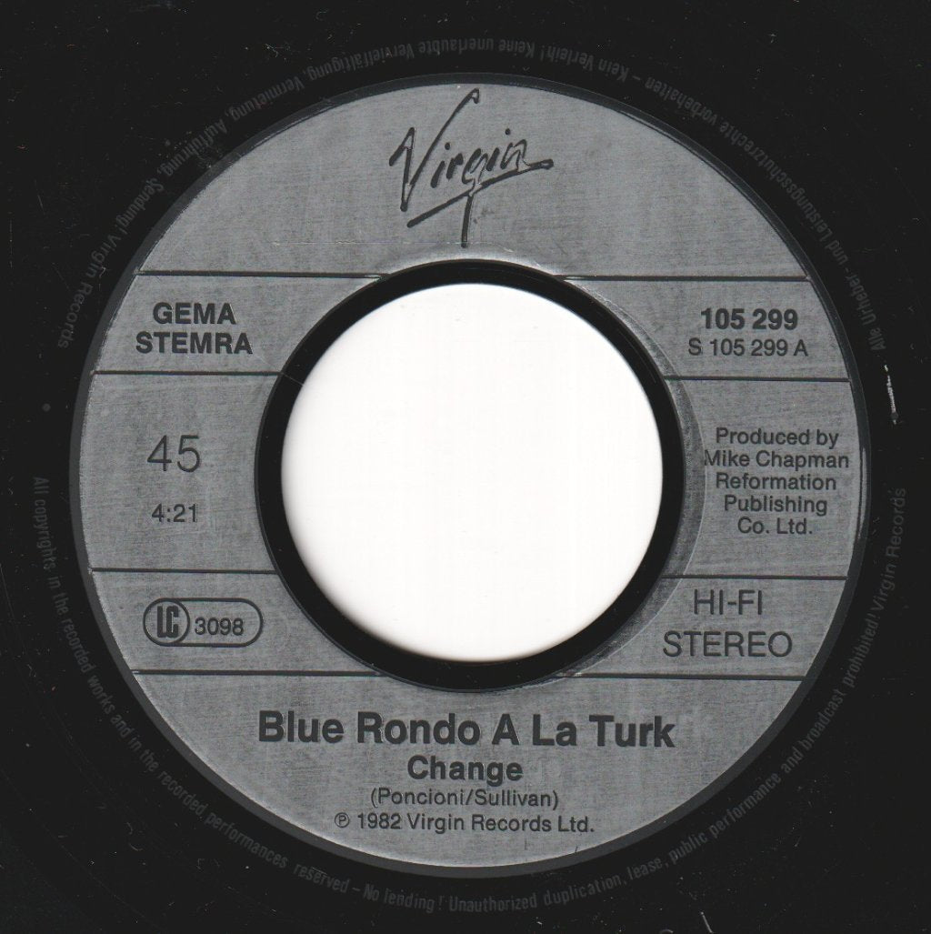 Blue Rondo A La Turk - Change - 7 Inch