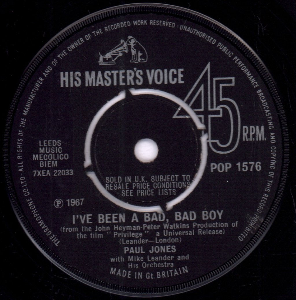 Paul Jones - I've Been A Bad Bad Boy - 7 Inch