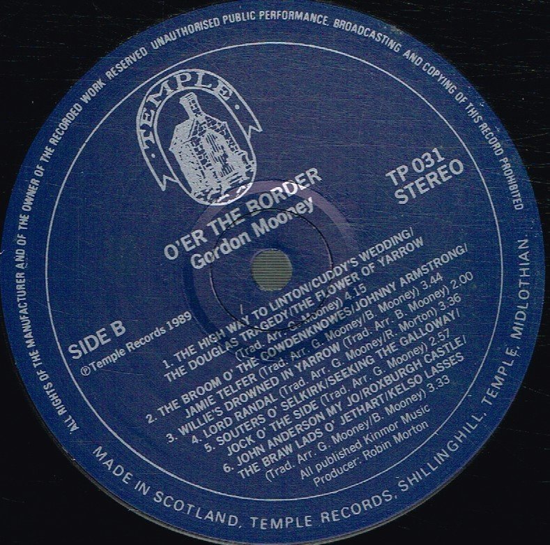 Gordon Mooney - O'er The Border (Music Of The Scottish Borders) - Lp