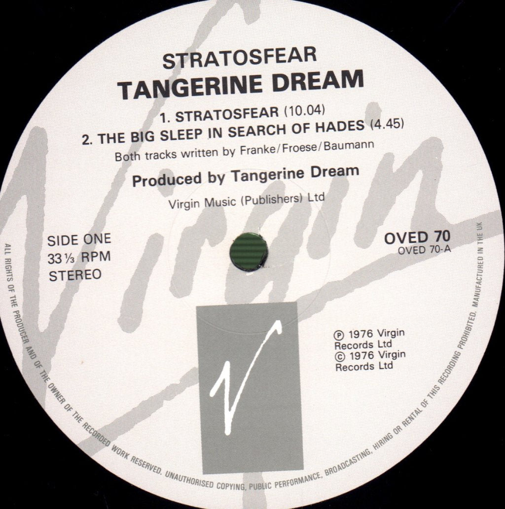 Tangerine Dream - Stratosfear - Lp