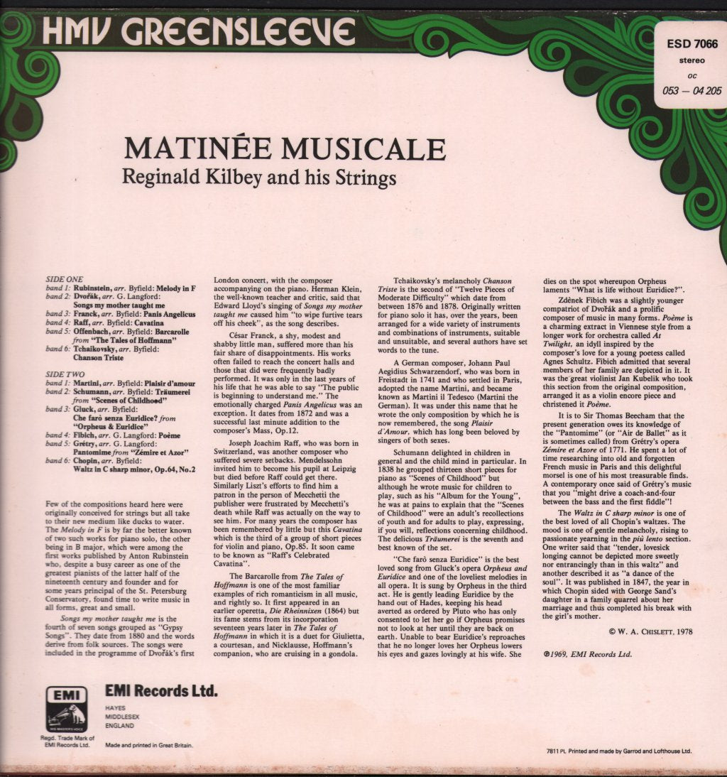 Reginald Kilbey And His Strings - Matinee Musicale - Lp