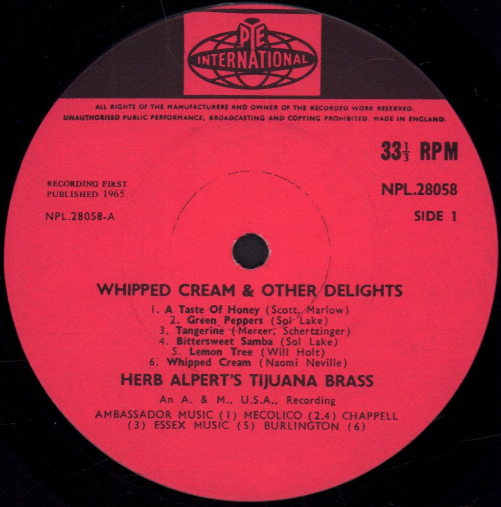 Herb Alpert's Tijuana Brass - Whipped Cream & Other Delights - Lp