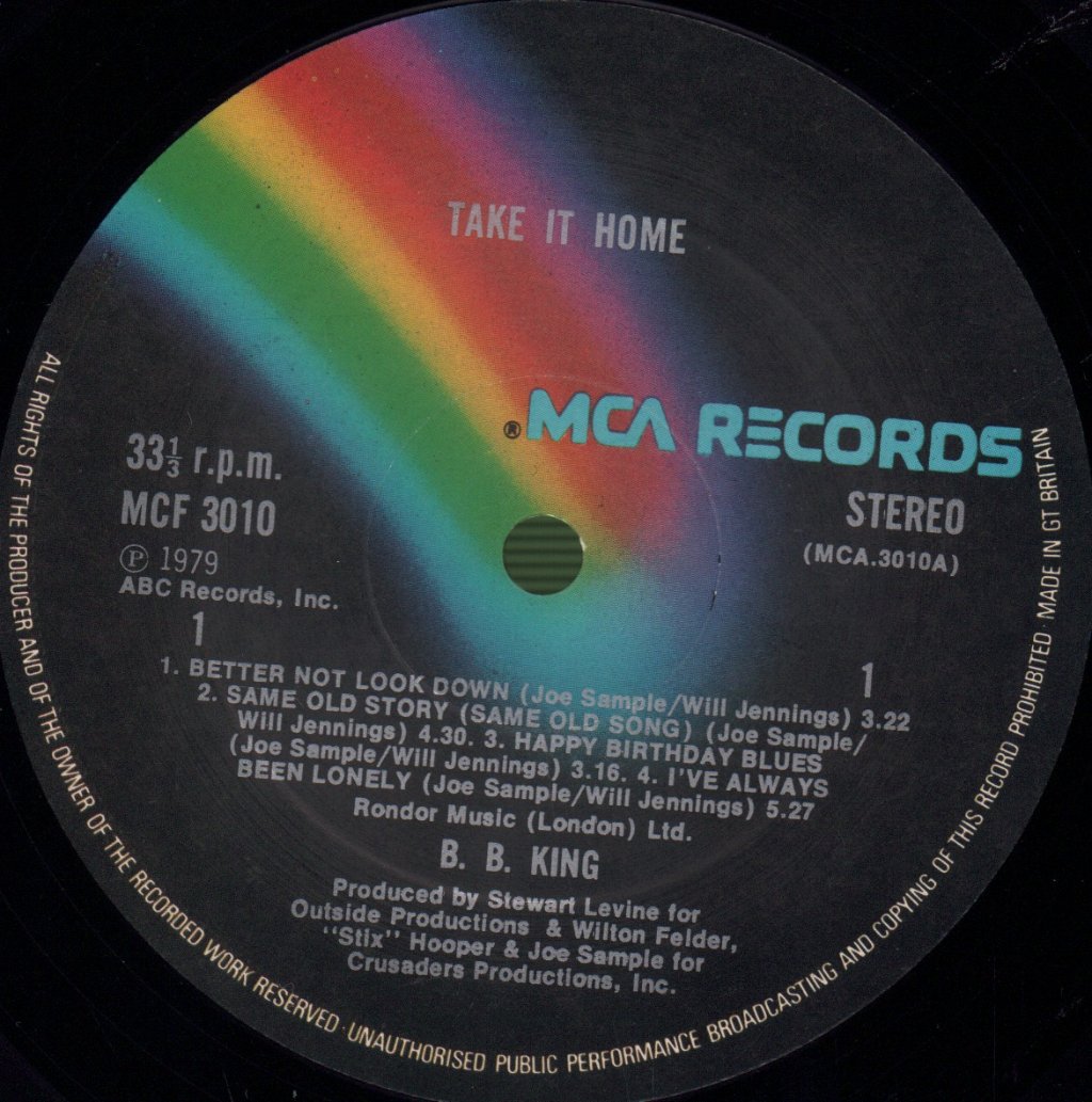 B.B. King - Take It Home - Lp