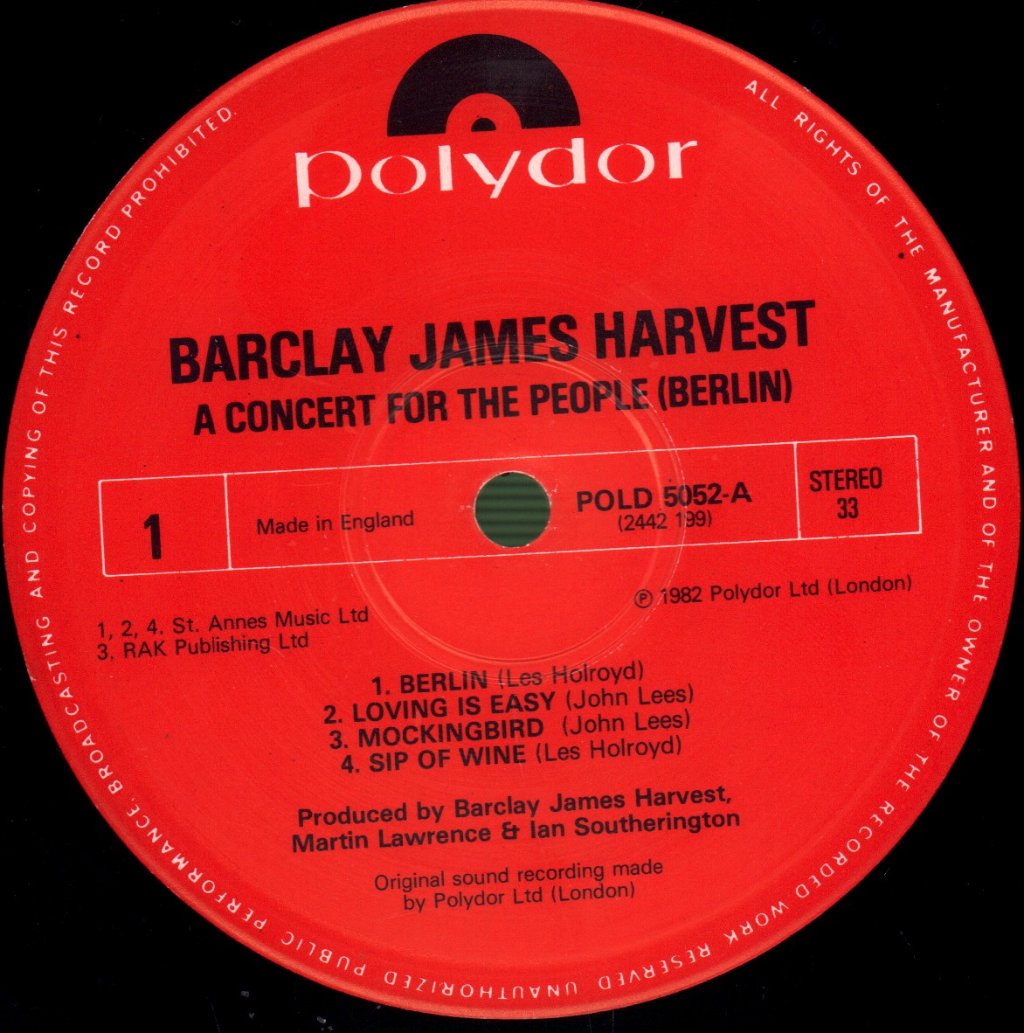 Barclay James Harvest - A Concert For The People (Berlin) - Lp