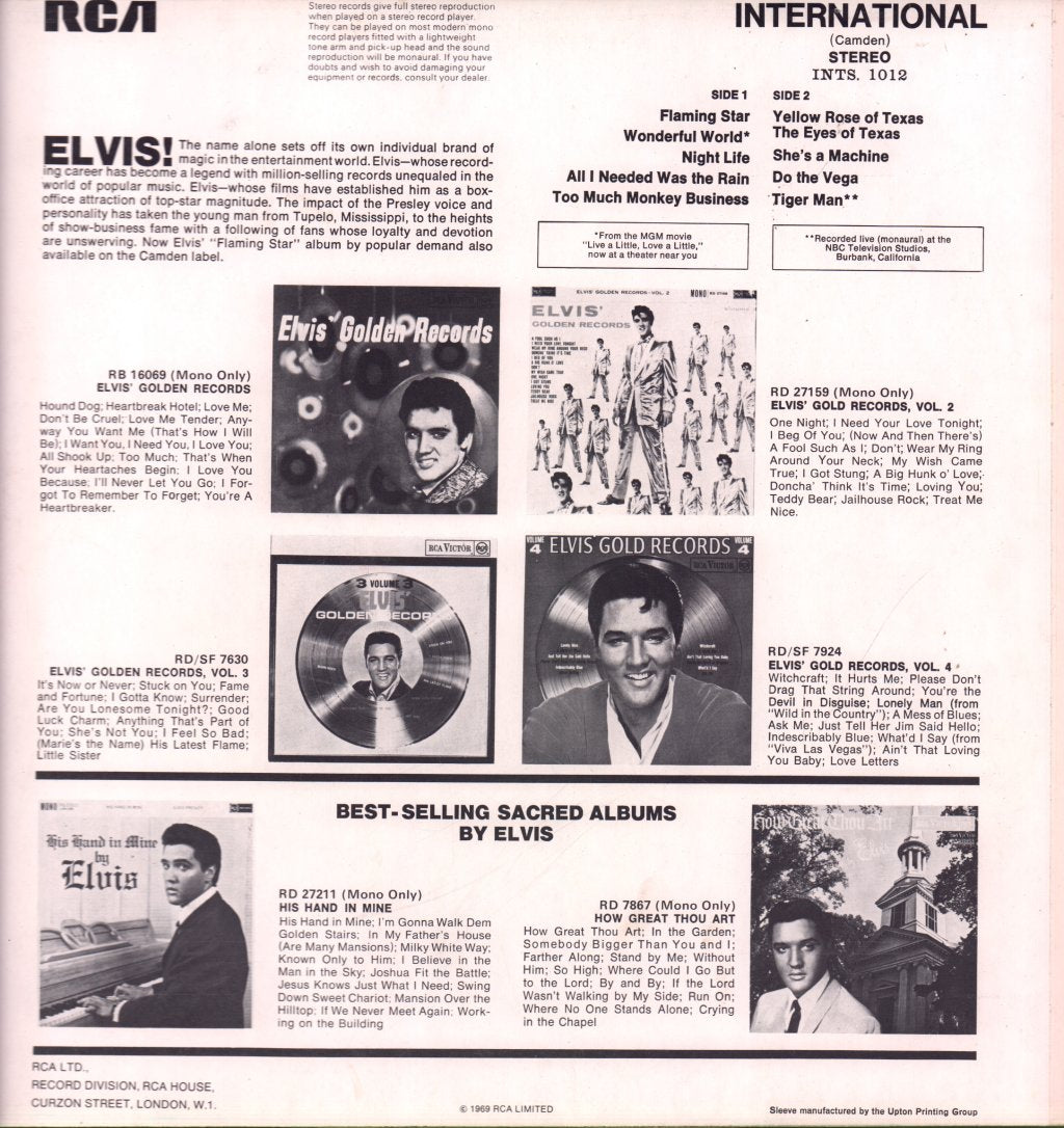 Elvis Presley - Flaming Star - Lp