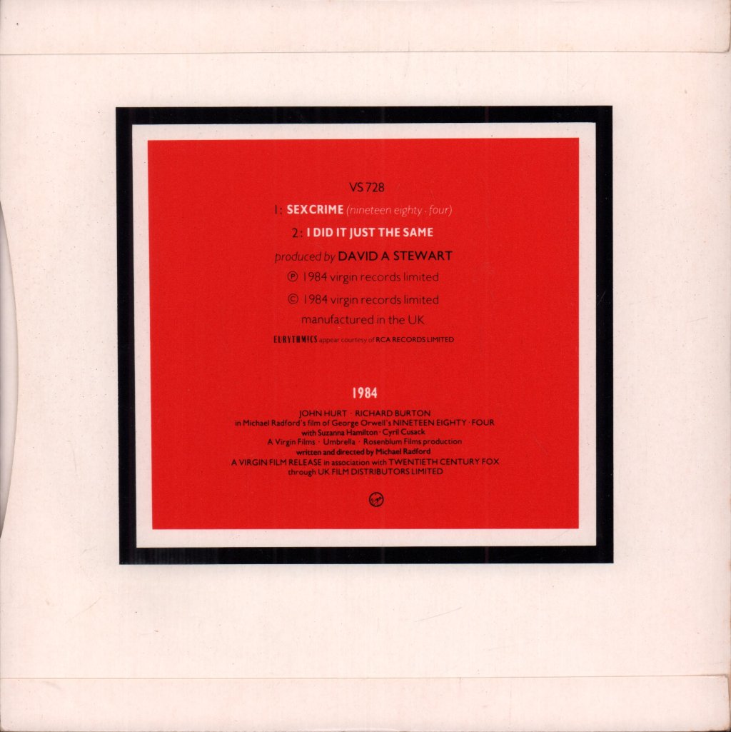 Eurythmics - Sexcrime - 7 Inch