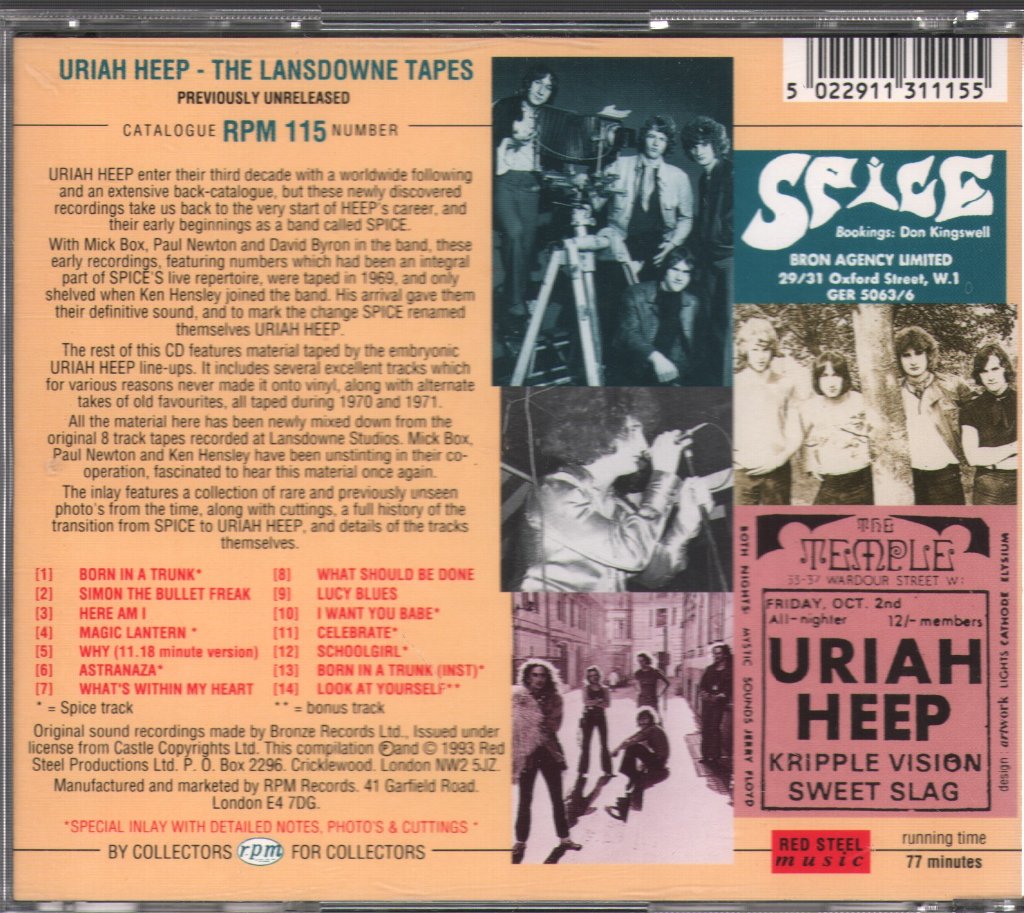 Uriah Heep - Lansdowne Tapes - Cd