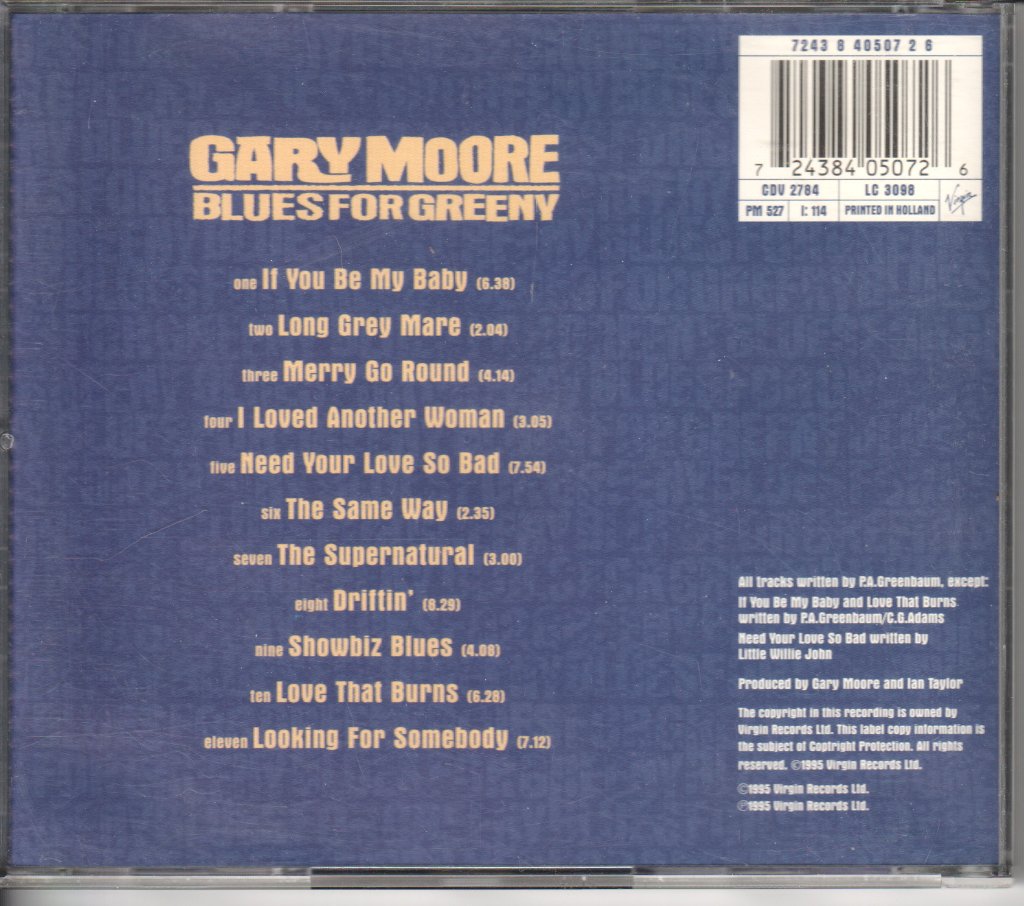 Gary Moore - Blues For Greeny - Cd