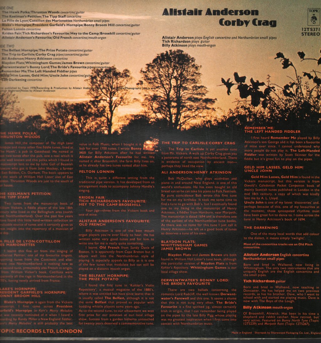 Alistair Anderson - Corby Crag - Lp