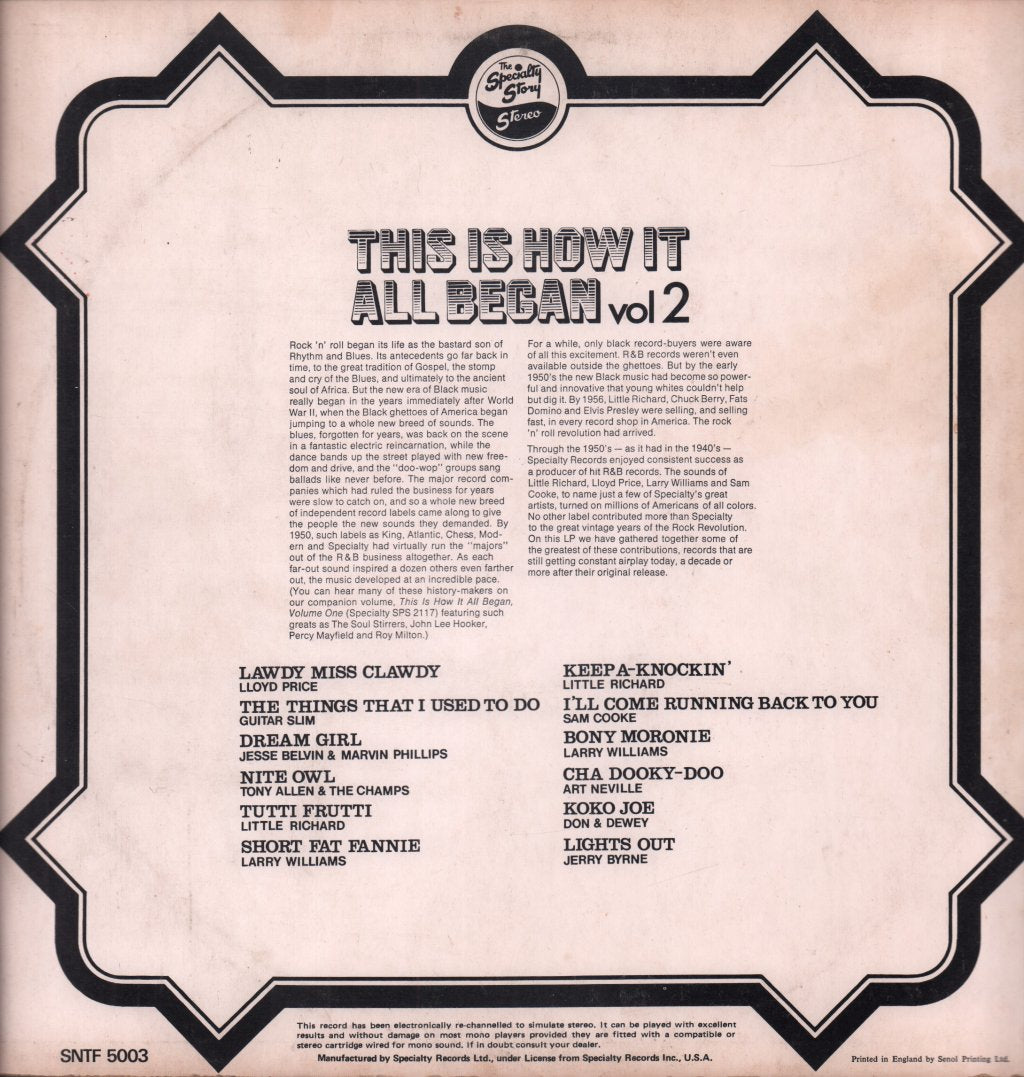 Various Artists - This Is How It All Began Vol 2 - Lp