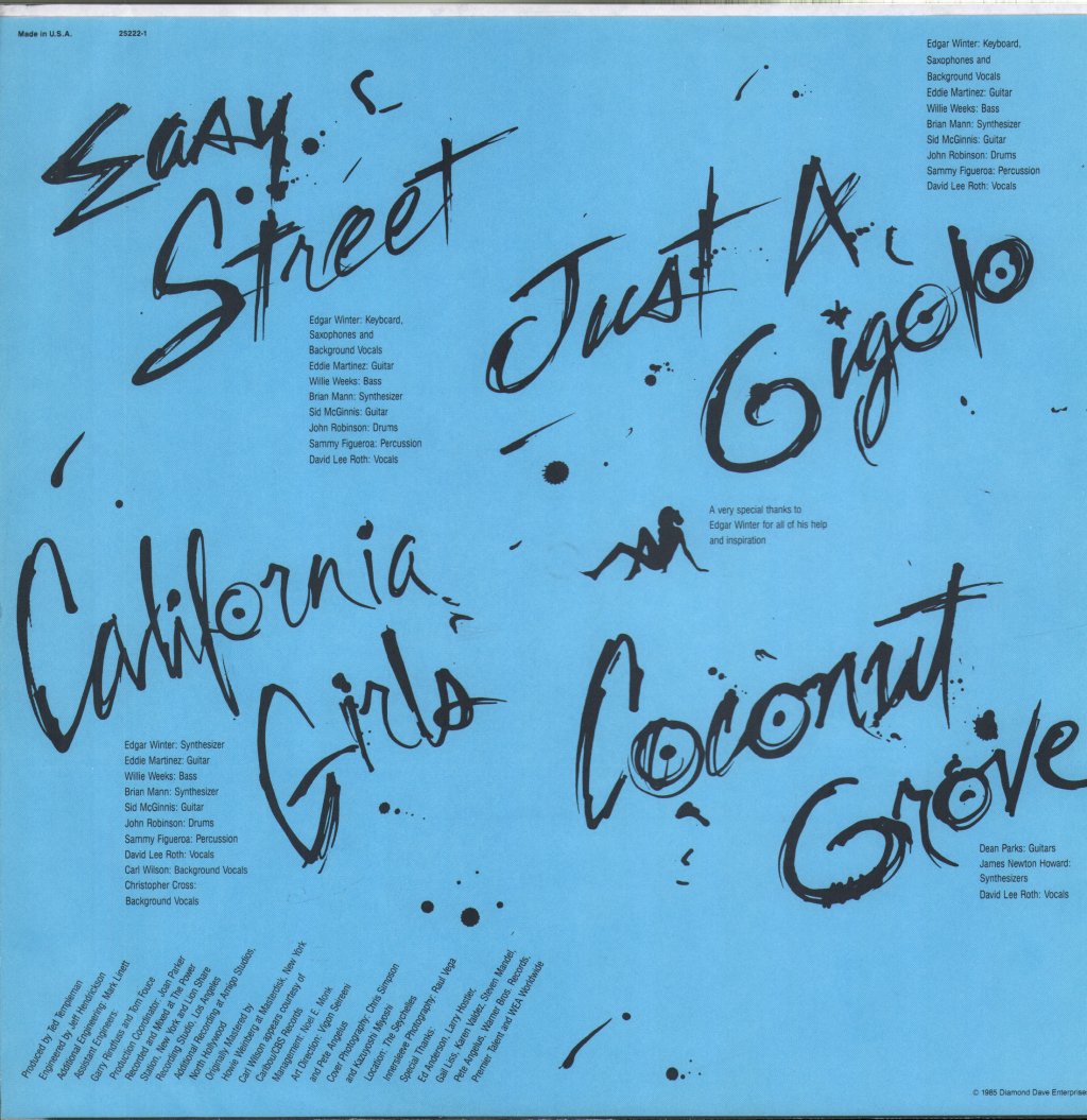 David Lee Roth - Crazy From The Heat - 12 Inch