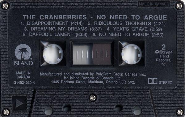 Cranberries - No Need To Argue - Cassette