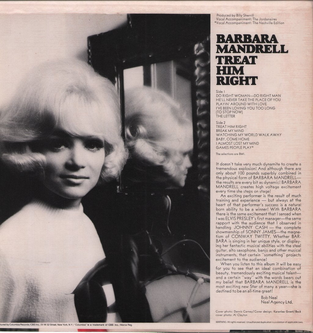 Barbara Mandrell - Treat Him Right - Lp
