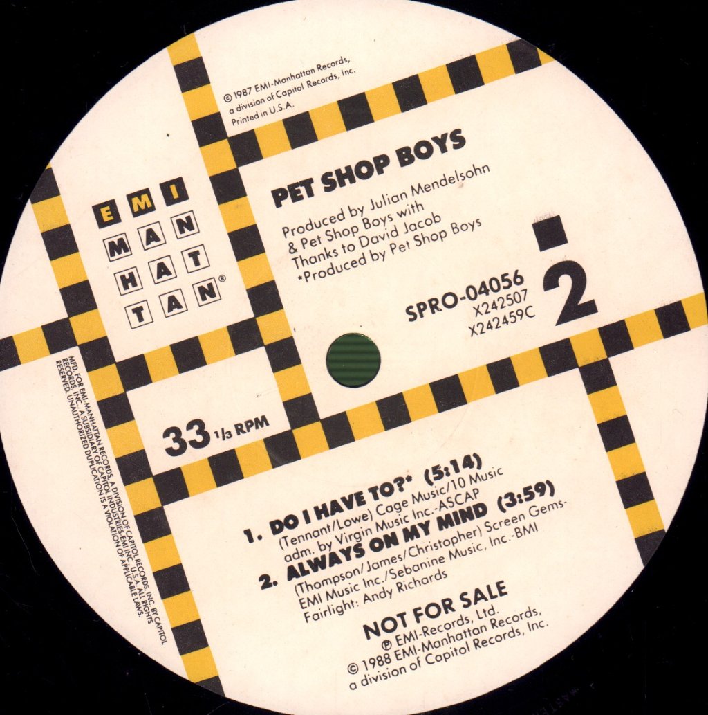 Pet Shop Boys - Actually / Always On My Mind - Double Lp