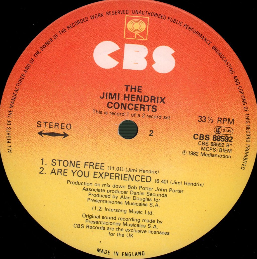 Jimi Hendrix - Jimi Hendrix Concerts - Double Lp