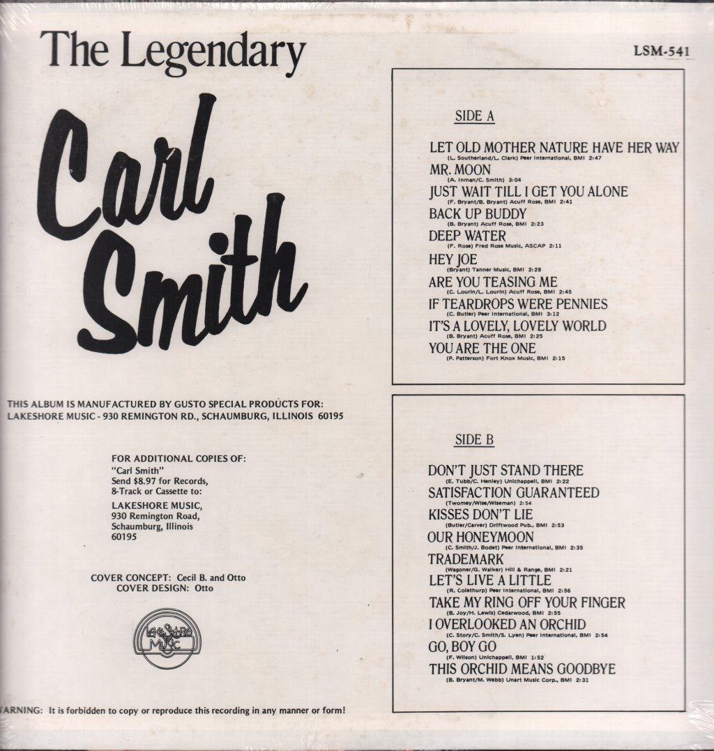 Carl Smith - Legendary - Lp