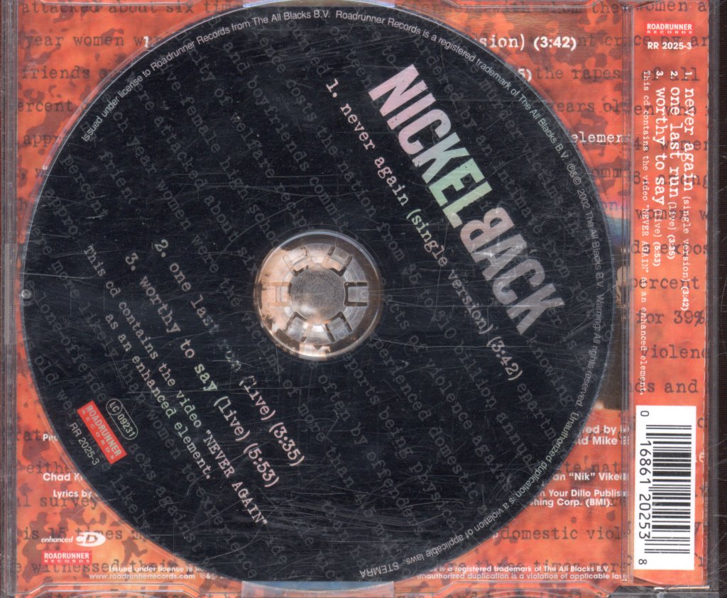 Nickelback - Never Again - Cd