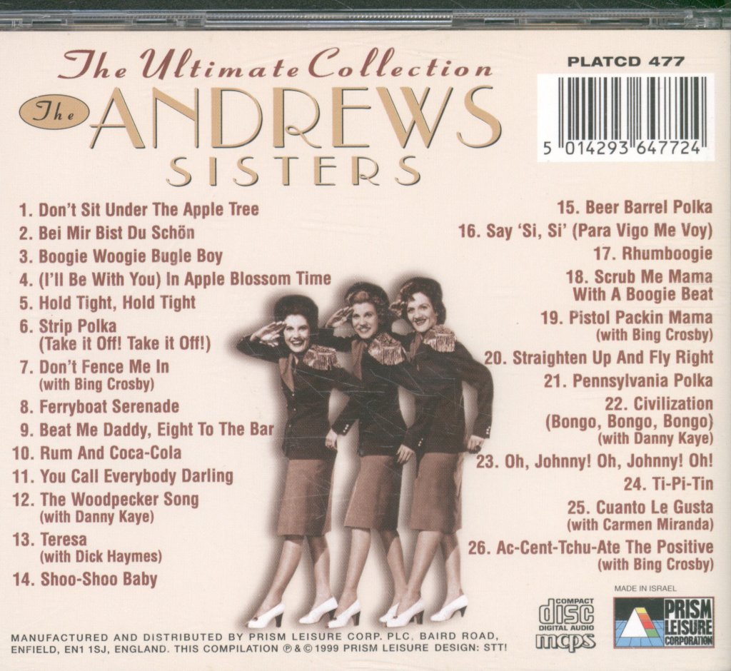 Andrews Sisters - Ultimate Collection - Cd