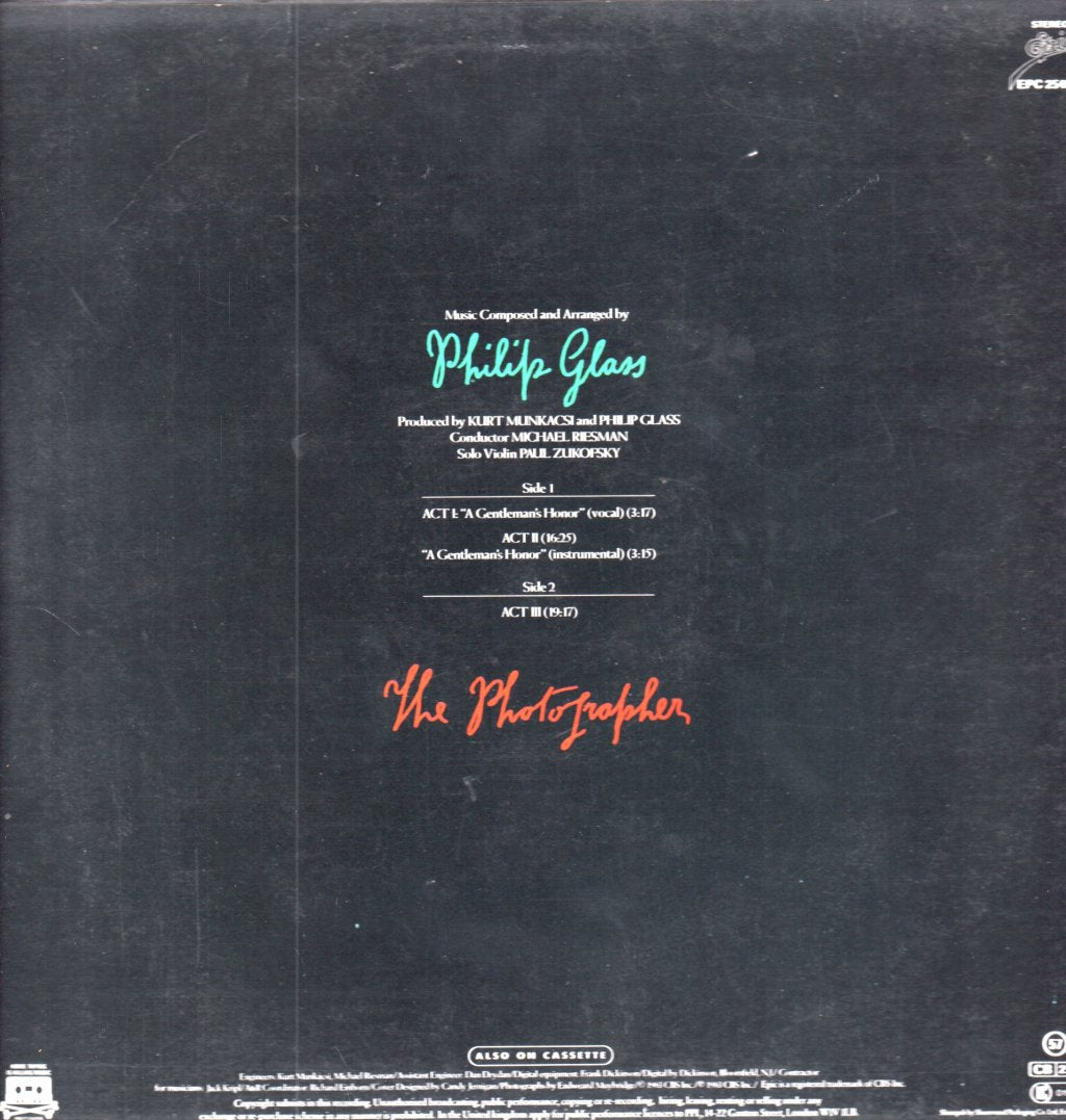 Philip Glass - Photographer - Lp