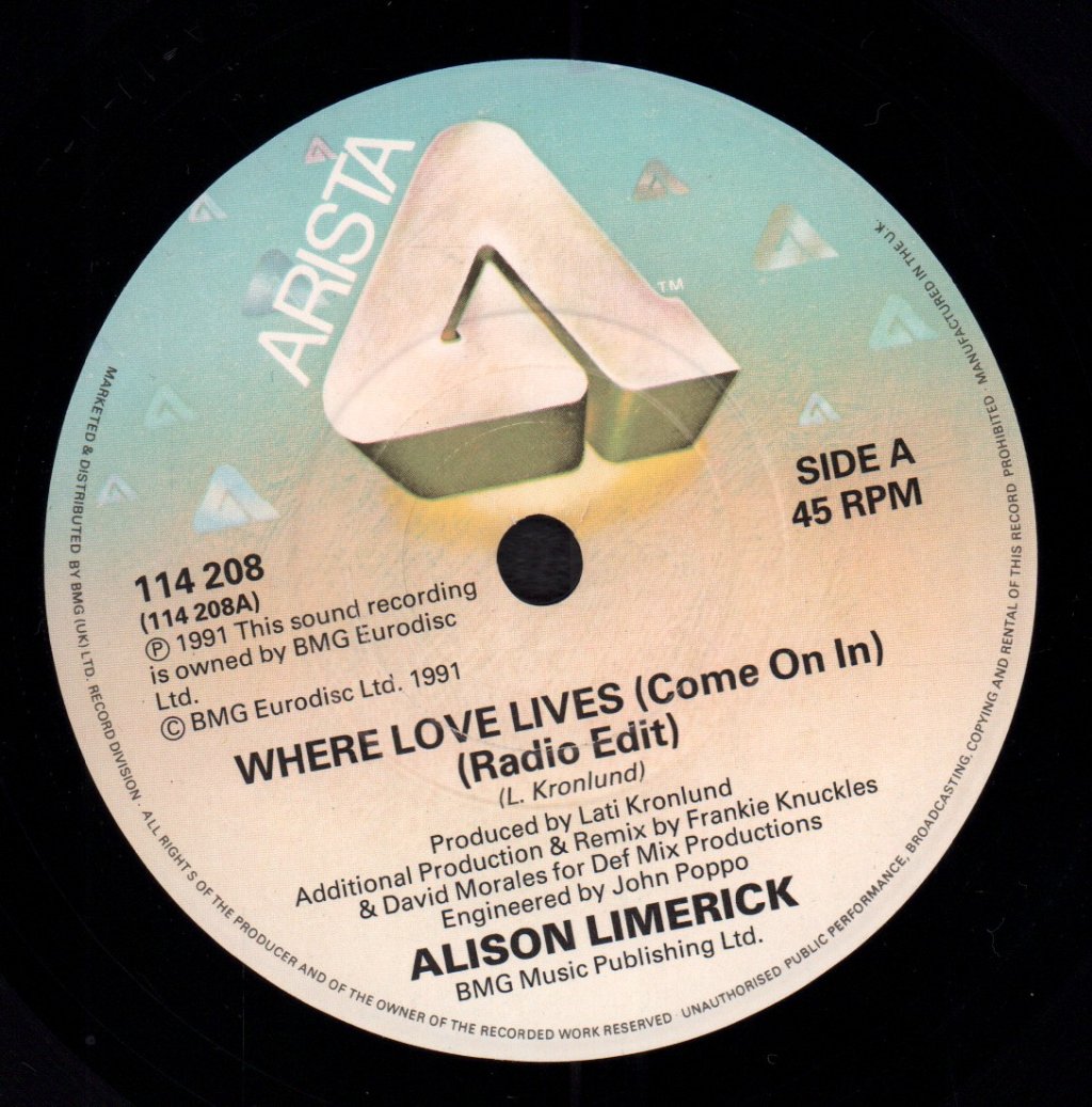 Alison Limerick - Where Love Lives - 7 Inch