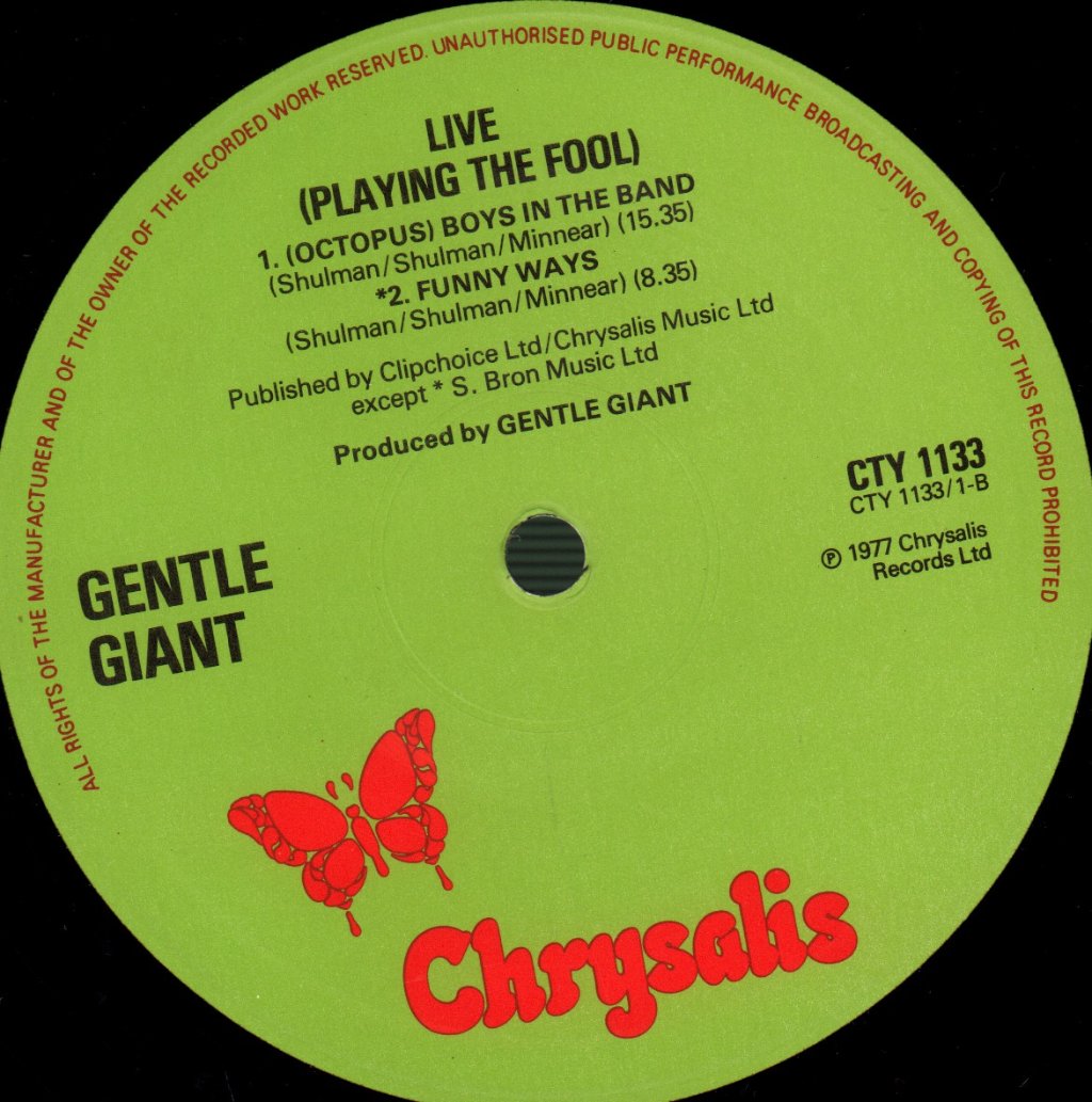 Gentle Giant - Playing The Fool (Live) - Double Lp