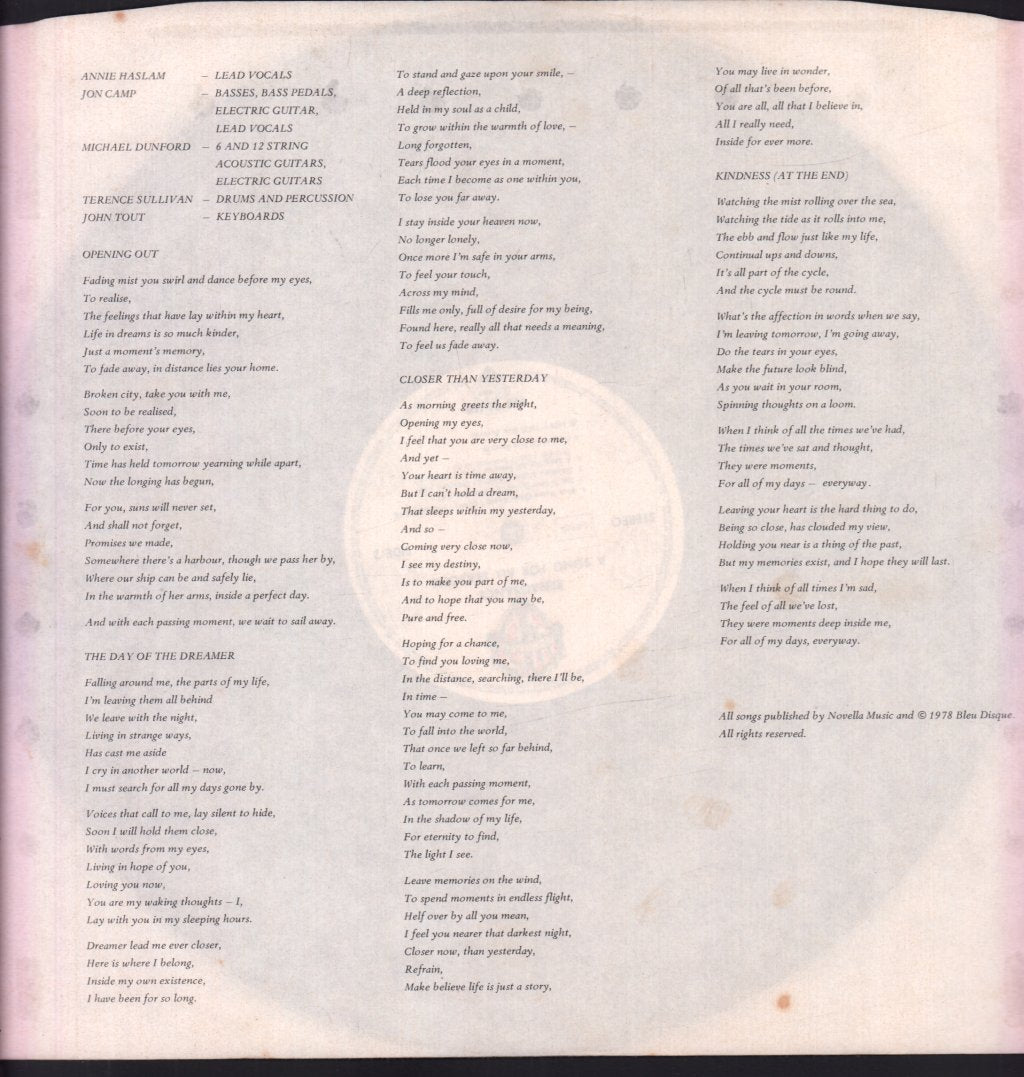 Renaissance (Rock/Prog Group) - A Song For All Seasons - Lp