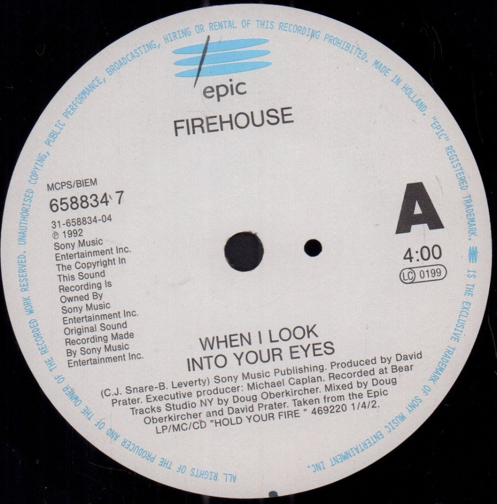 Firehouse - When I Look Into Your Eyes - 7 Inch