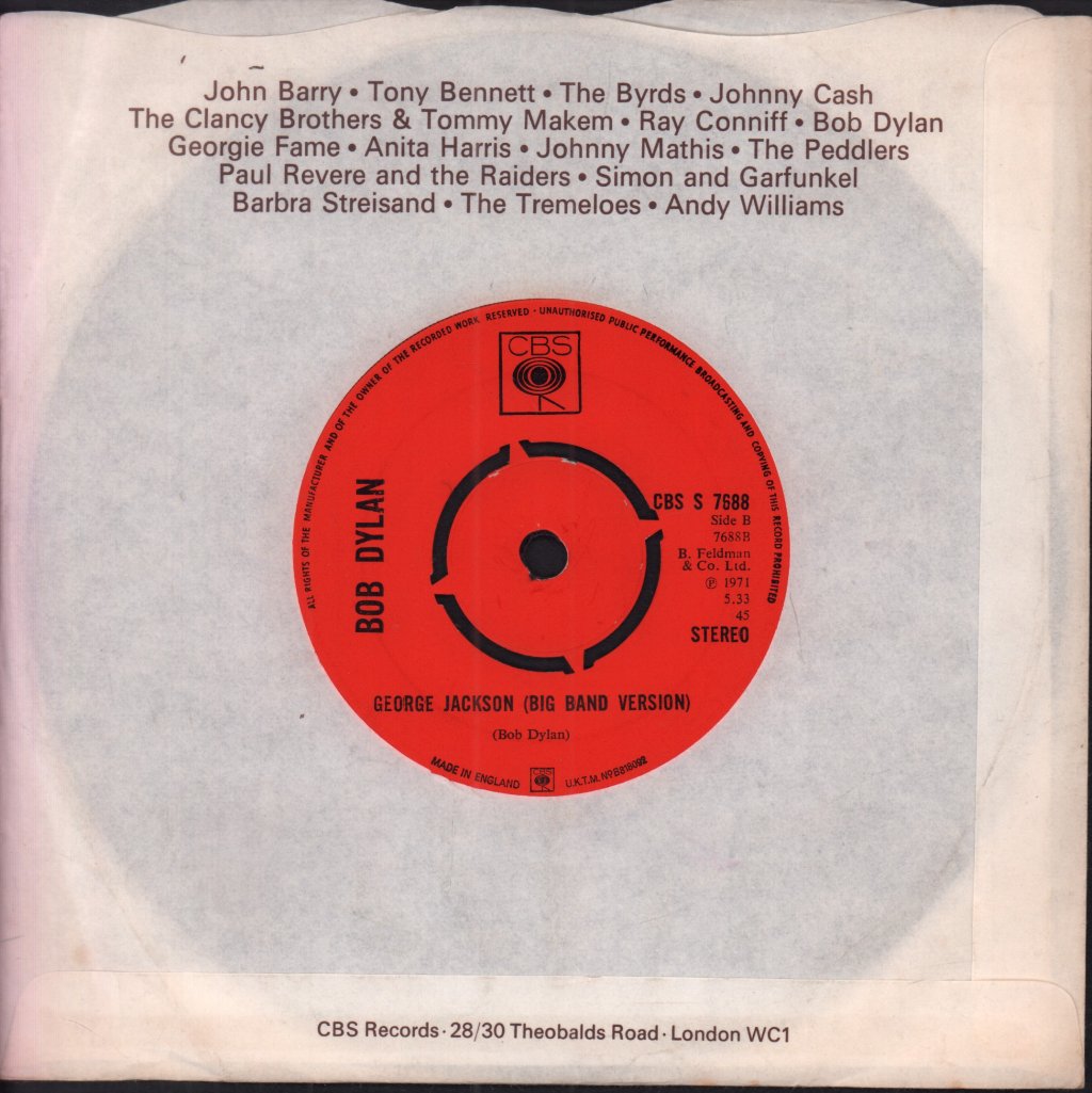 Bob Dylan - George Jackson - 7 Inch