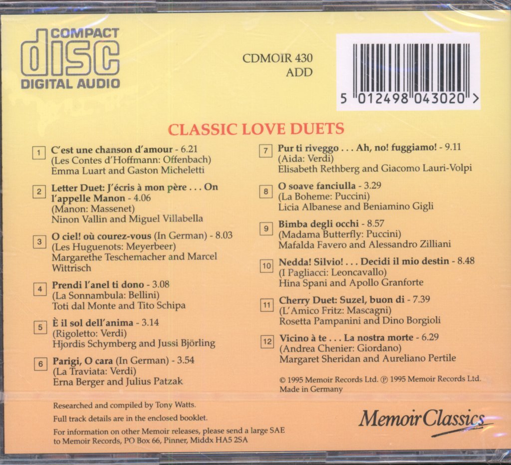 Various Artists - Classic Love Duets - Cd