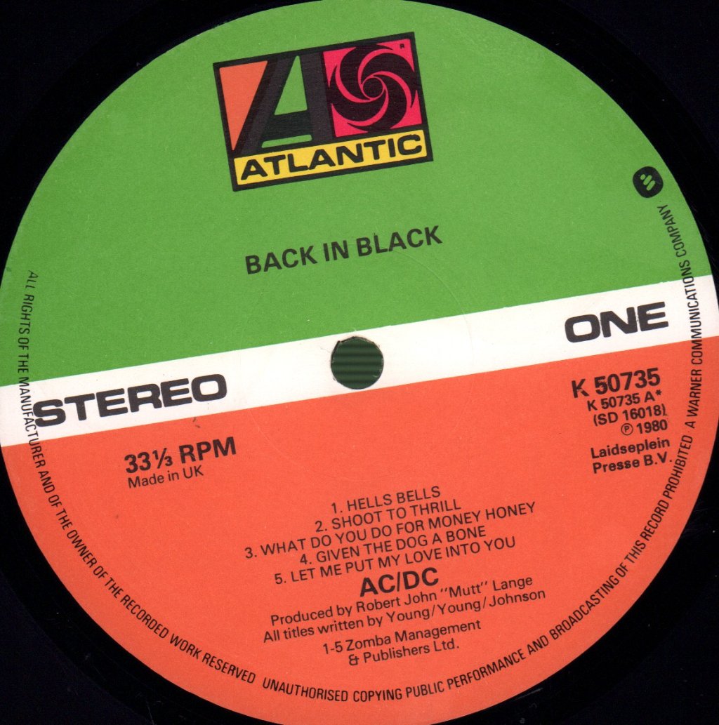 AC/DC - Back In Black - Lp
