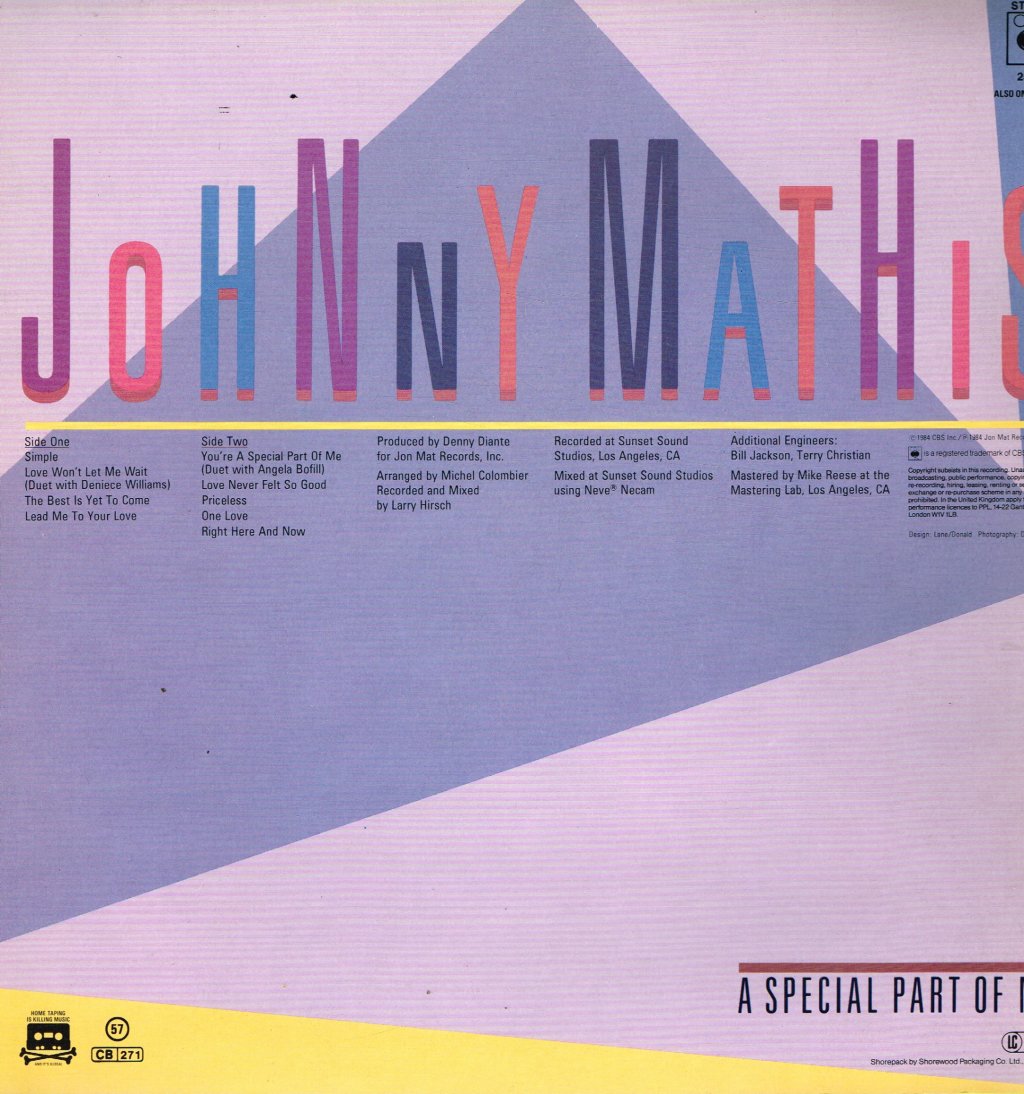 Johnny Mathis - A Special Part Of Me - Lp