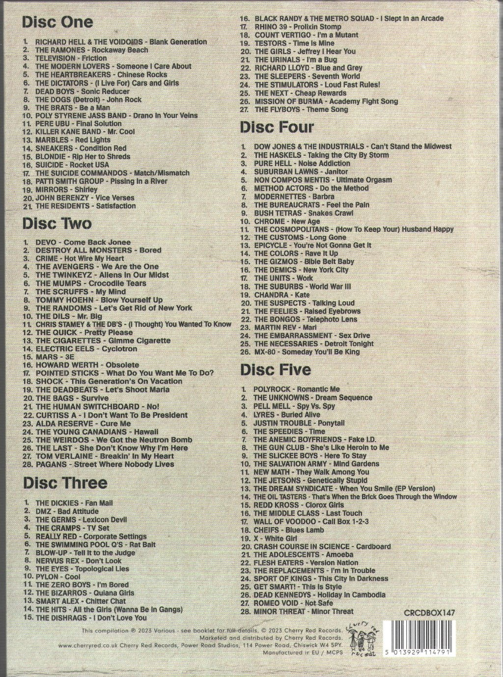 Various Artists - Blank Generation (A Story Of U.S. / Canadian Punk & Its Aftershocks 1975-1981) - Cd Set