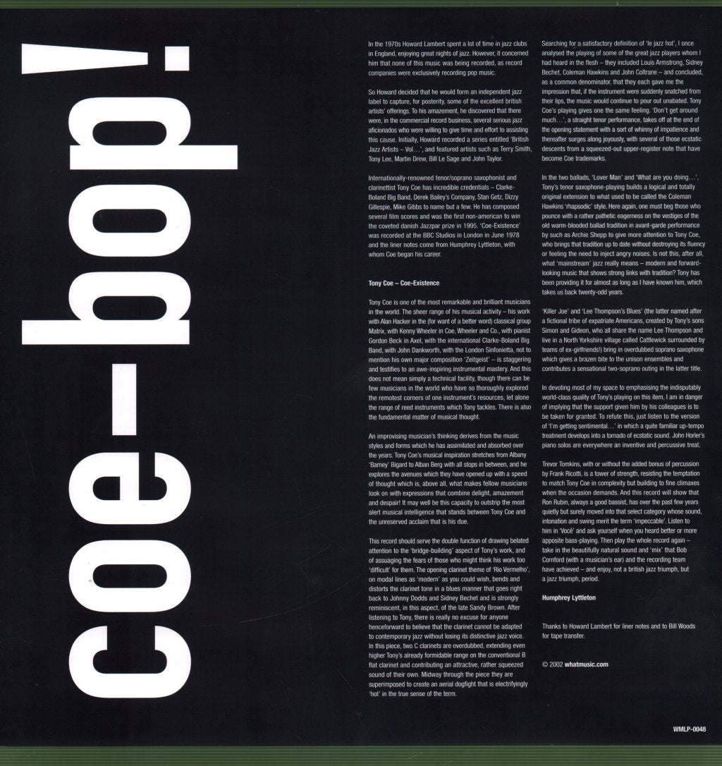 Tony Coe - Coe-Existence - Lp