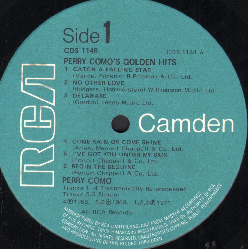 Perry Como - Como's Golden Hits - Lp