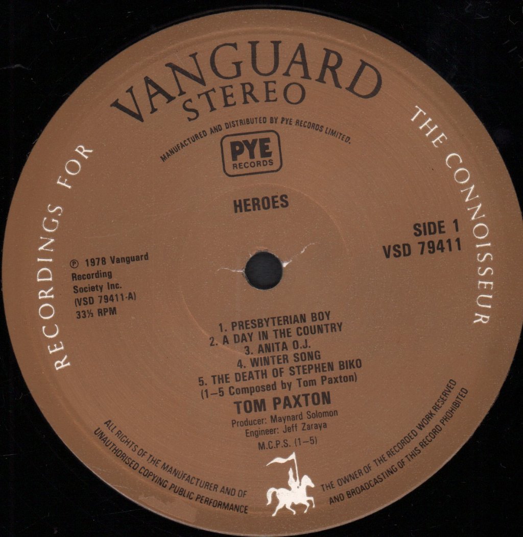 Tom Paxton - Heroes - Lp