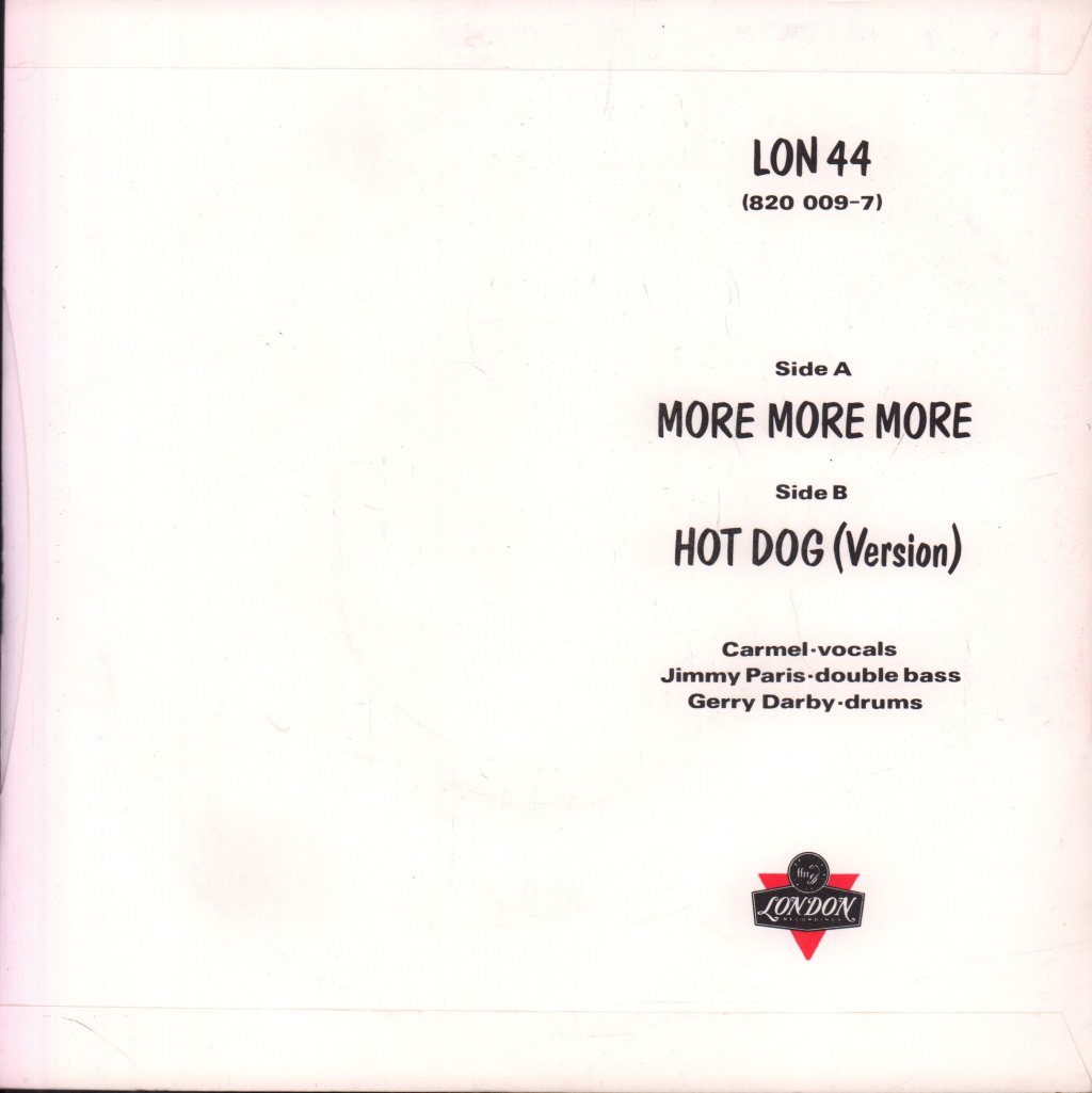 Carmel (80'S Female Vocal) - More More More - 7 Inch