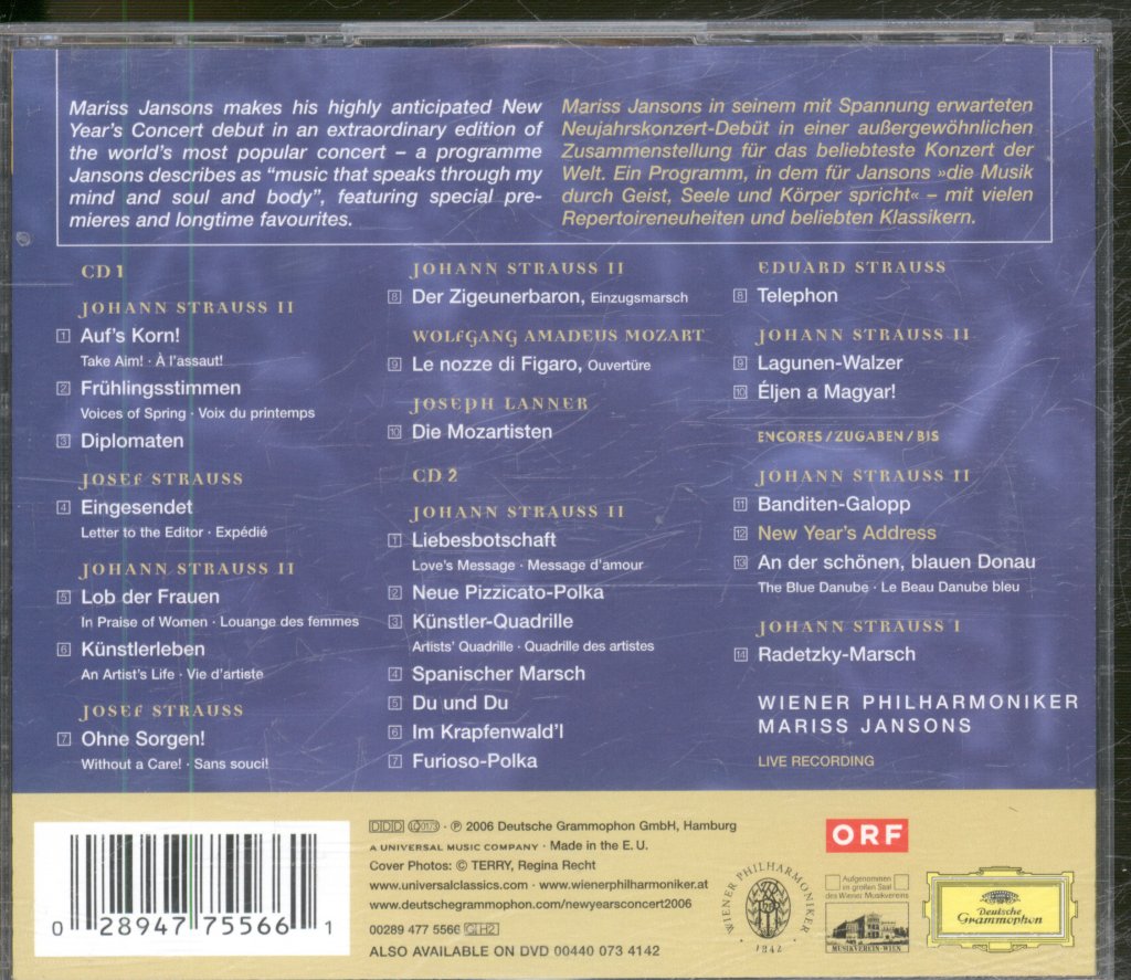 Wiener Philharmoniker • Mariss Jansons - Neujahrskonzert 2006 • New Year's Concert 2006 - Double Cd