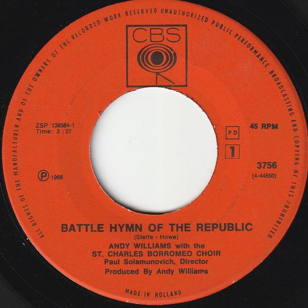 andy williams with the st charles borromeo choir - Battle Hymn Of The Republic - 7 Inch