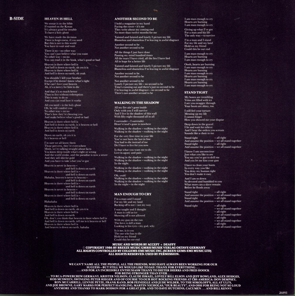 Accept - Russian Roulette - Lp