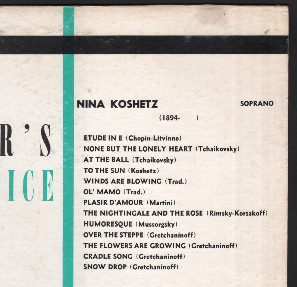 Nina Koshetz - Record Collector's Choice - Lp